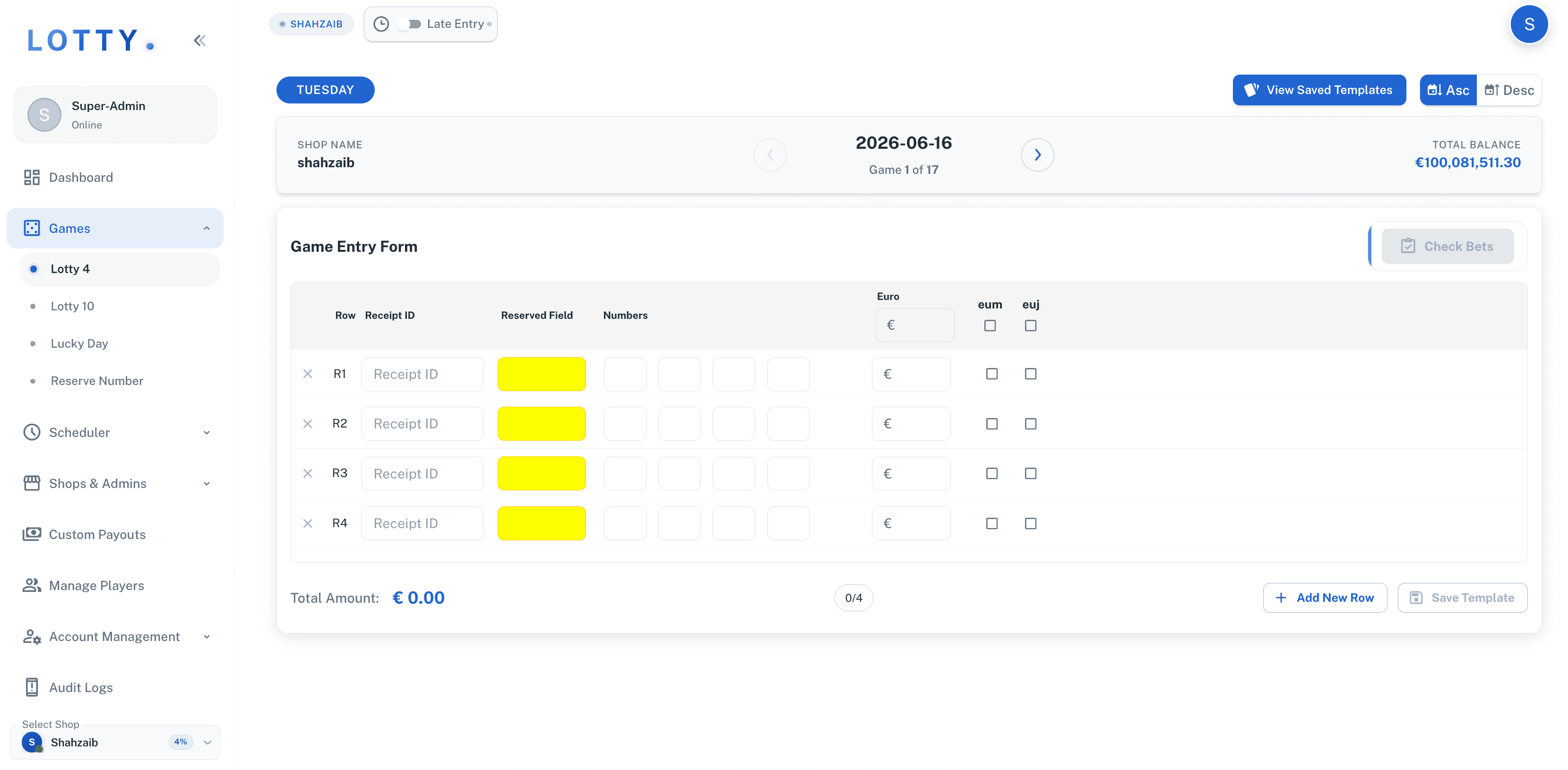 Lotty — High-Throughput Lottery & Betting Management Platform screenshot 2