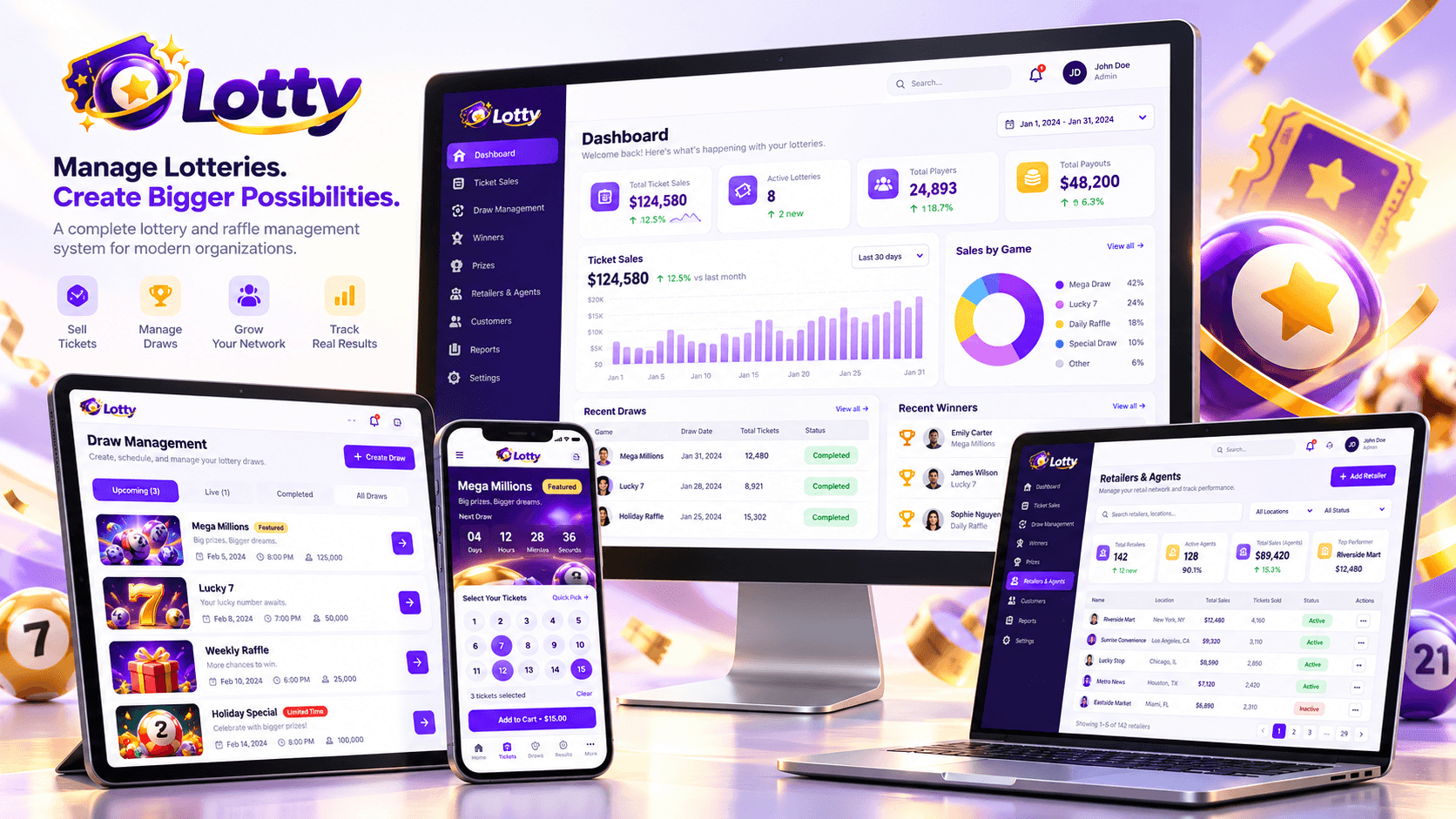 Lotty — High-Throughput Lottery & Betting Management Platform